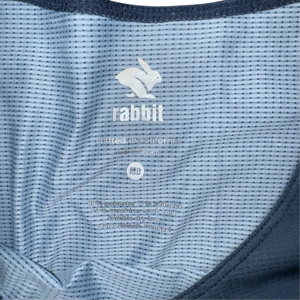 rabbit Men's Running Shirt Size Medium Blue Short Sleeve Geometric Athletic